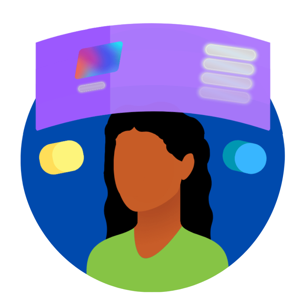 content strategist looking at augmented reality screen